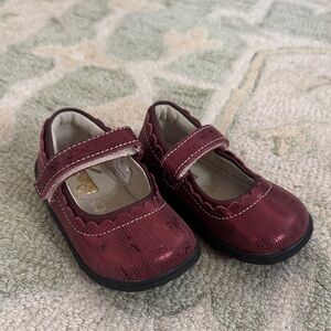NEW See Kai Run Mary Jane Flats Metallic Burgundy Maroon Kids Toddler Shoes